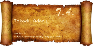 Tokody Adony névjegykártya